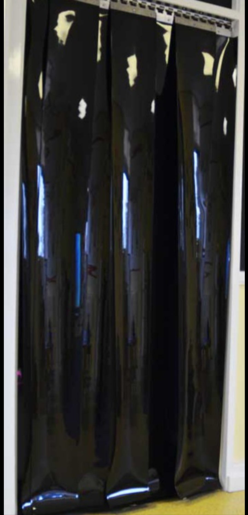 300mm black pvc curtain roll