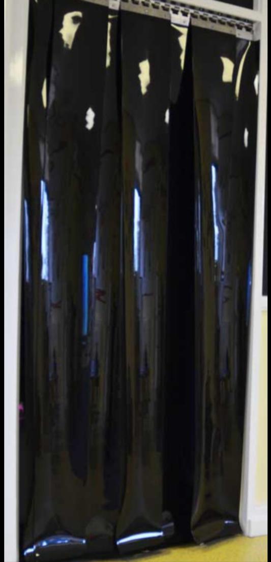 200mm black pvc curtain roll